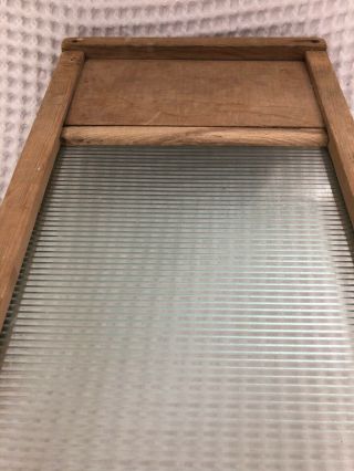 Vintage Crystal Glass Washboard 18”x 8 1/2” 6