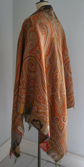 Antique 19th Century French Kashmir Design Shawl Circa 1860 /70