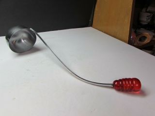 Vintage Art Deco Chrome Punch Bowl Ladle With Red Lucite Handle