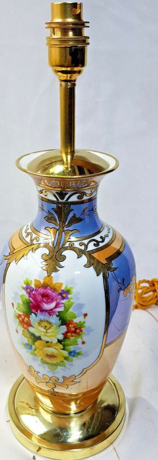 Stunning Vintage Lustre Porcelain Ceramic Table Lamp Light By Noritake On Brass
