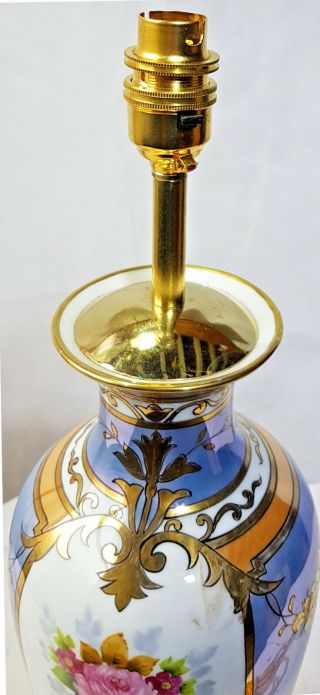 Stunning Vintage Lustre Porcelain ceramic Table Lamp Light by Noritake on brass 5