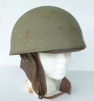 Birtish Dispatch Rider Helmet 1942 Dated,  Size 7 1/4 Looking.