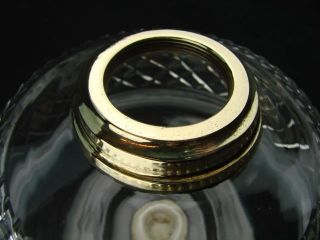 VICTORIAN CLEAR FACET CUT GLASS LARGE OIL LAMP FONT SCREW FIT,  21mm UNDERMOUNT 2