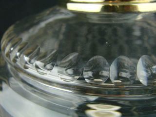 VICTORIAN CLEAR FACET CUT GLASS LARGE OIL LAMP FONT SCREW FIT,  21mm UNDERMOUNT 3