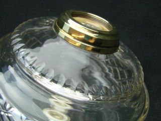 VICTORIAN CLEAR FACET CUT GLASS LARGE OIL LAMP FONT SCREW FIT,  21mm UNDERMOUNT 4