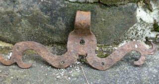 Antique Late 18th Early 19th Century Pa Moravian Wrought Iron Hinge