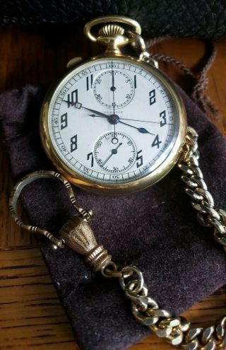 Agassiz Split Second Chronograph Pocket Watch 11