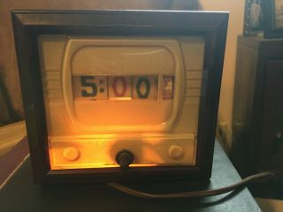Vintage Lighted Tele - Vision Clock W/ Rotating Numbers Tv Model