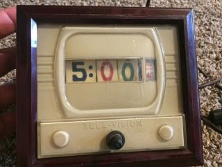 Vintage lighted TELE - VISION Clock w/ Rotating Numbers TV Model 5