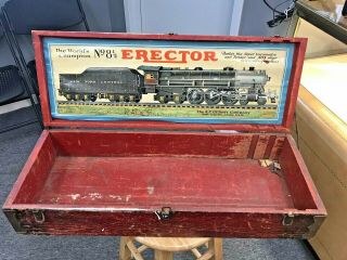 The Erector A.  C.  Gilbert Co.  Haven Usa Rare Wood Box Set 1920 