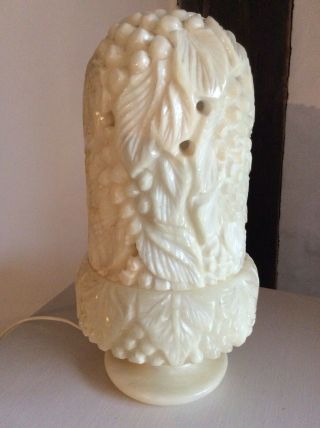 Vintage Mid Century Italian Alabaster Marble Carved Lamp