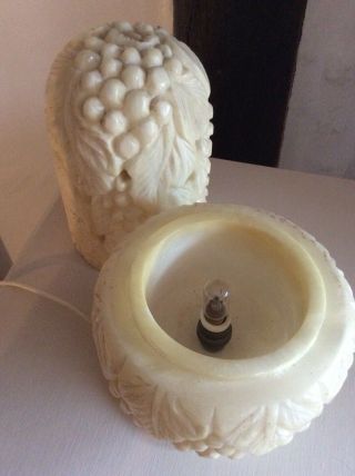 Vintage Mid Century Italian Alabaster Marble Carved Lamp 6