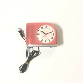 Big Ben Moon Bean Electric/battery Alarm Clock Art Deco Retro Pink Testedworks