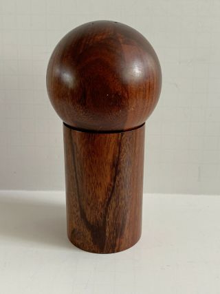 Mcm Wooden Geometric Salt & Pepper Orb Sphere & Cylinder Stacking Modernist