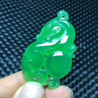 Collectible Chinese Handwork Green Jadeite Jade Amass Fortunes Pi Xiu Pendant