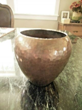 Roycroft Hand - Hammered Vase - Aurora Brown Patina