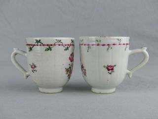 A Chinese Famille Rose Coffee Cups 18th Century Qianlong Period