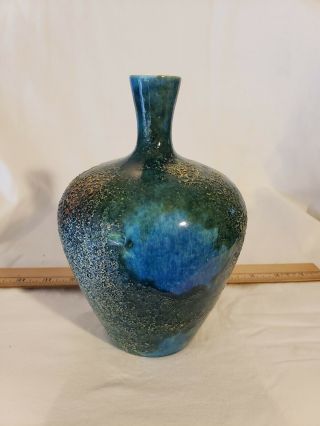 Mid Century Modern Textured Drip 4034 Ceramic Vase Wonderful Piece