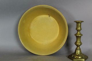A Very Fine 19th Century Yellow Ware Milk Pan Great Old Color And