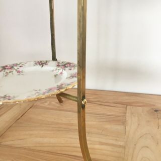 Large Antique Brass 3 Tier Cake Plate Afternoon Tea Stand 79cm / 31 Inches Tall 8
