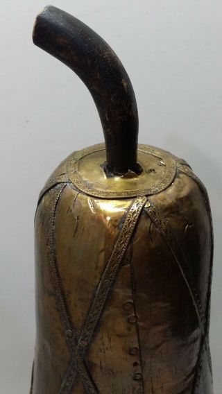 Antique Brass Decorated Wood Pear Wooden Treen Tea Caddy Caddie 12 