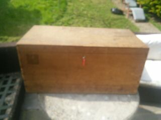 Vintage Wooden Chest,  Trunk,  Key.  Vgc His Majesty Services