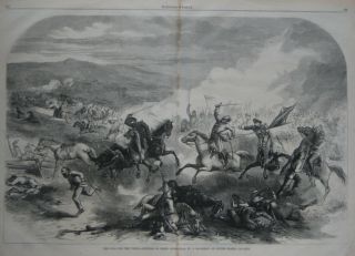 1862 Thomas Nast Civil War Cavalry Charge Artwork Map Manassas Virginia