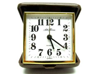 Vintage Seth Thomas Travel Alarm Clock Glow In The Dark Folding Case,  Guc