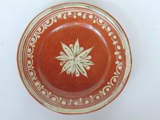 Vintage Mexican Mexico Folk Art Pottery Bandera Tlaquepaque Redware 10.  75 "