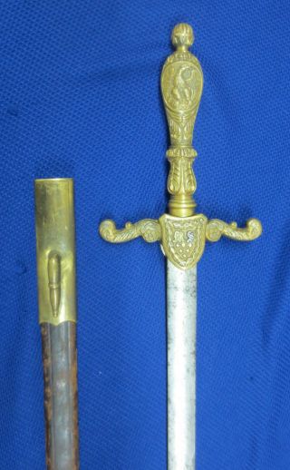 Rare Civil War Sword Maker,  Us Medical Staff Pattern 1840 Unique Masonic