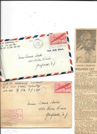 600,  1944 LETTERS WWII 82nd AIRBORNE 325th GLIDER WOUNDED PARATROOPER NORMANDY 3