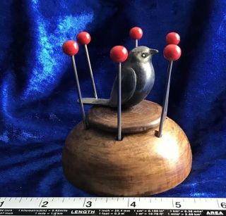 Antique Art Deco French Bird Mounted Stand With Cherry Cocktail Sticks Set