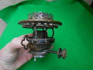 Antique silver plated Hinks No 2 Duplex Oil Lamp burner 2