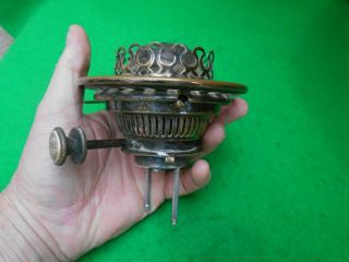 Antique silver plated Hinks No 2 Duplex Oil Lamp burner 5