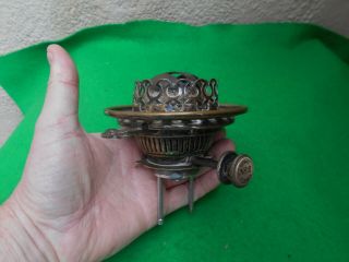 Antique silver plated Hinks No 2 Duplex Oil Lamp burner 8