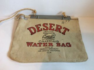 Vintage Flax Duck Desert Camping Water Bag By Canvas Specialty La