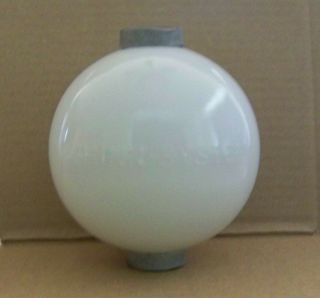 Antique 4 1/2 Inch White Milk Glass Lightning Rod Ball Shinn - System With Collars