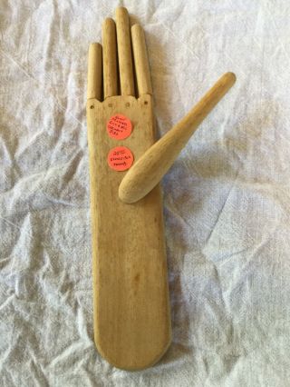 Antique Primitive Wooden Glove Stretcher.  Reversible Thumb Rare