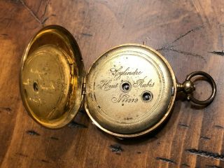 Antique 18K Gold French Swiss Pocket Watch 4
