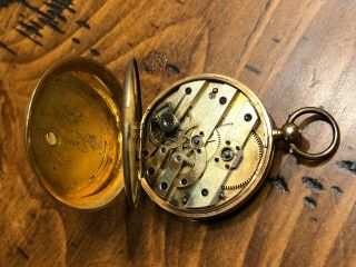 Antique 18K Gold French Swiss Pocket Watch 7