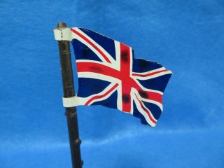 Marx vintage WWII British tin flag with pole,  base 2