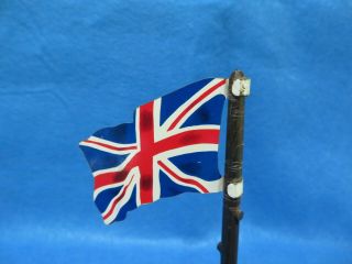 Marx vintage WWII British tin flag with pole,  base 3