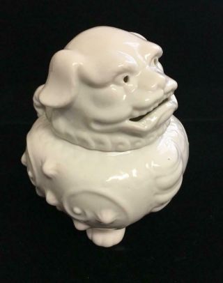 Vintage Foo Dog Incense Burner White Porcelain Made In Japan