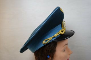 Vintage USSR Soviet Bulgarian Military Officer Hat Cap With Rank Badge Blue 4