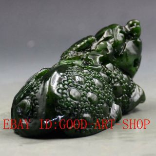Chinese 100 Natural Green Hetian Jasper Jade Hand - carved PiXiu Statue L13 3