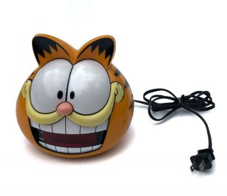 Vintage Garfield Head Digital Alarm Clock Sunbeam Model 887 - 99