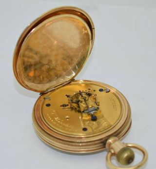 Vintage WALTHAM P.  S.  BARTLETT Pocket Watch 18s 15j c.  1889 Dueber YGF OF Case 5