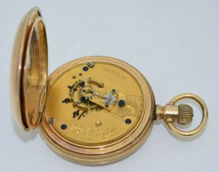 Vintage WALTHAM P.  S.  BARTLETT Pocket Watch 18s 15j c.  1889 Dueber YGF OF Case 6