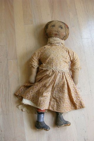 Vintage Litho Printed Cloth Fabric Stuffed Rag Doll