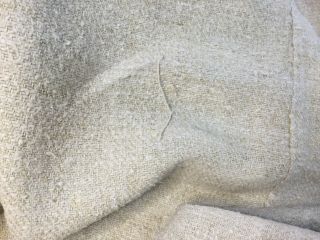 Vintage Hemp bed cover (mid 20thc) /grain sack fabric,  embroidery/Tissu en chanvre 8